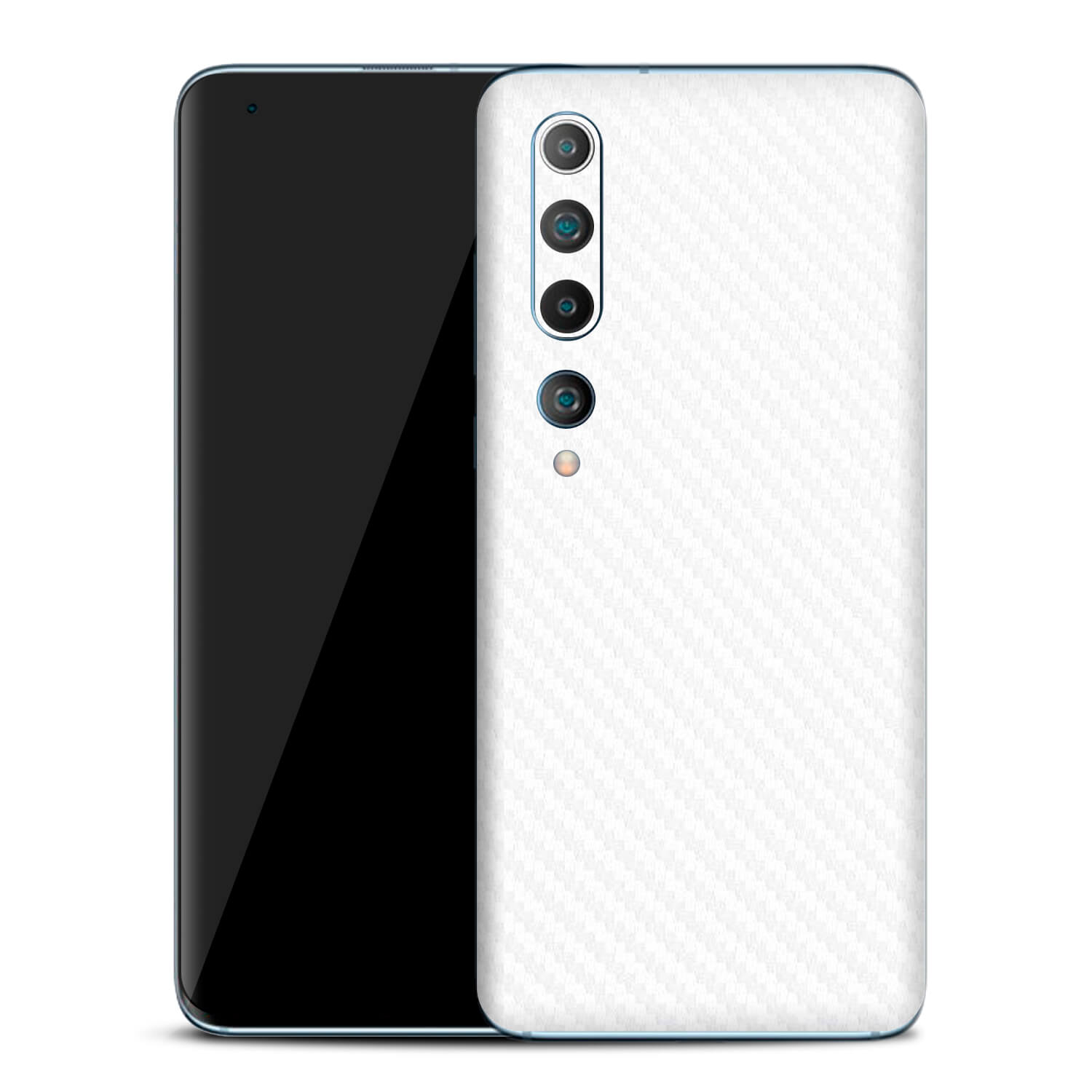 Xiaomi Mi 10 White Carbon Fibre Skins