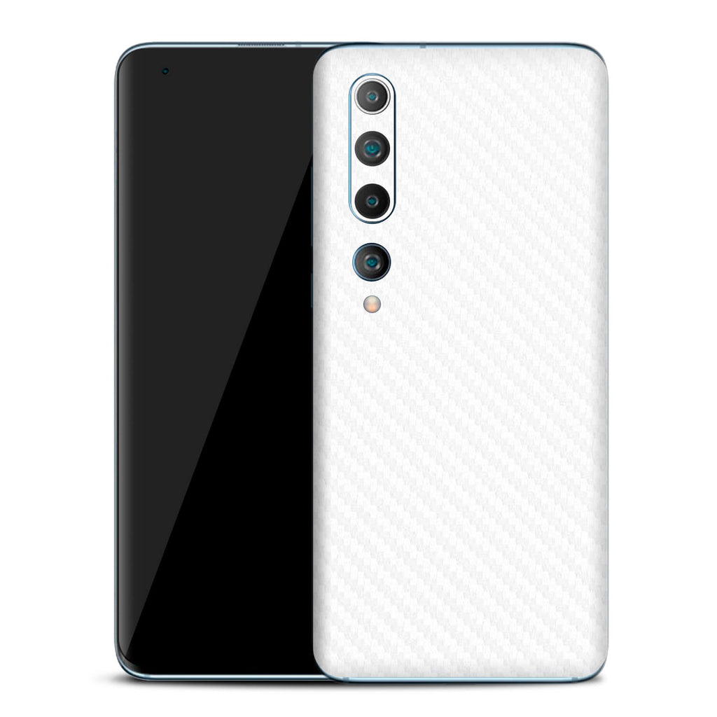 Xiaomi Mi 10 White Carbon Fibre Skins