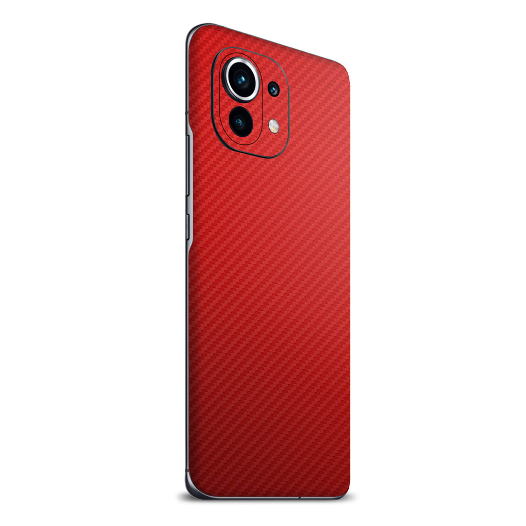 Xiaomi Mi 11 Lite Red Carbon Fibre Skins