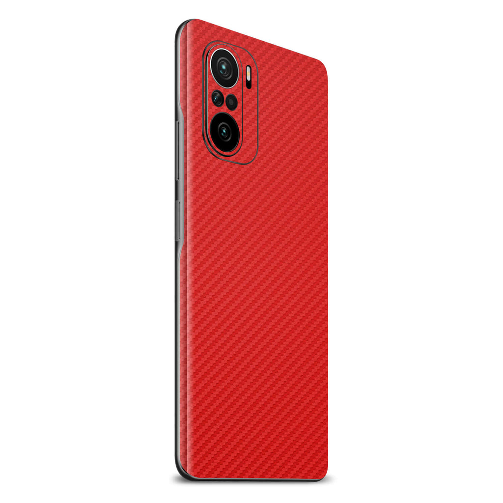 Xiaomi Pocophone F3 Red Carbon Fibre Skins