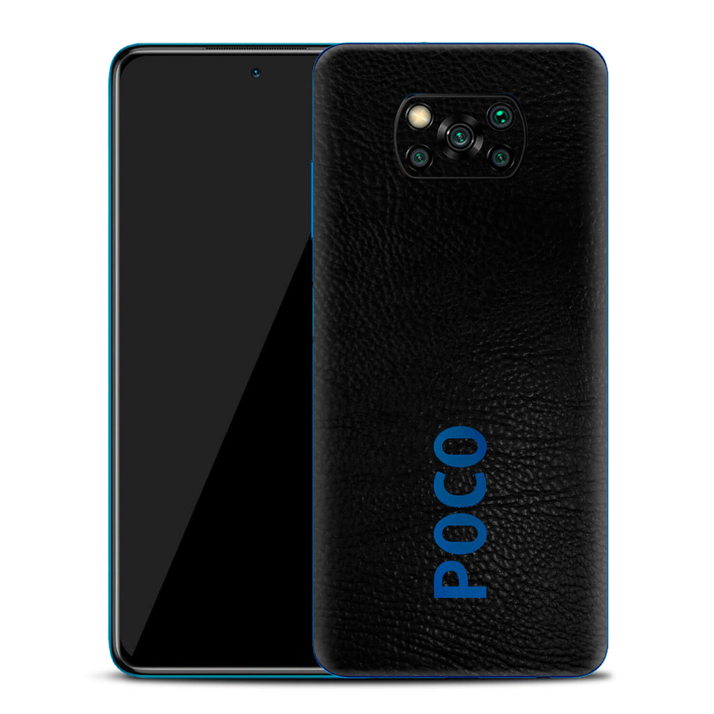 Xiaomi Pocophone X3 Black Leather Skins