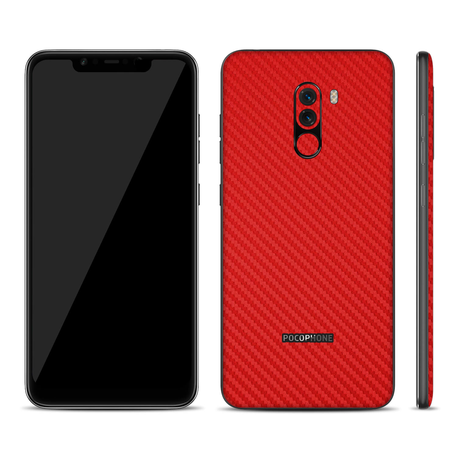 Xiaomi Pocophone F1 Red Carbon Fibre Skins