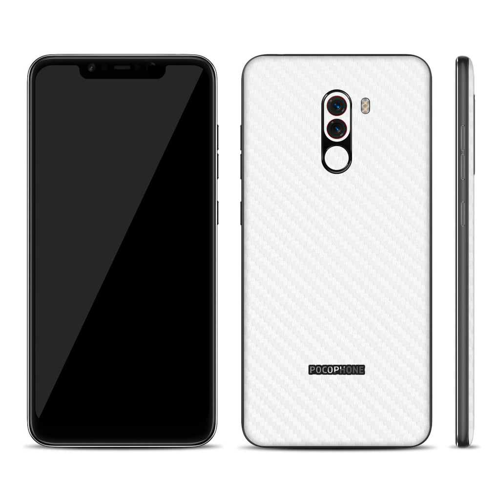 Xiaomi Pocophone F1 White Carbon Fibre Skins